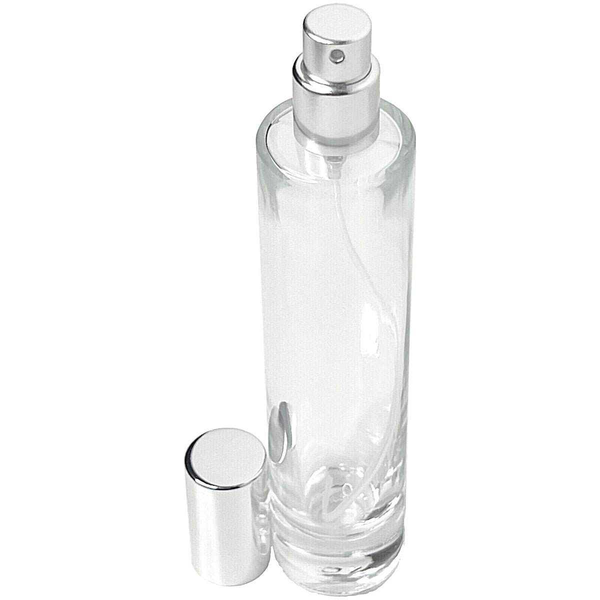 Refillable 50ml Thick Glass Perfume Spray Bottles with Metal Nozzle Set of 2 or 12