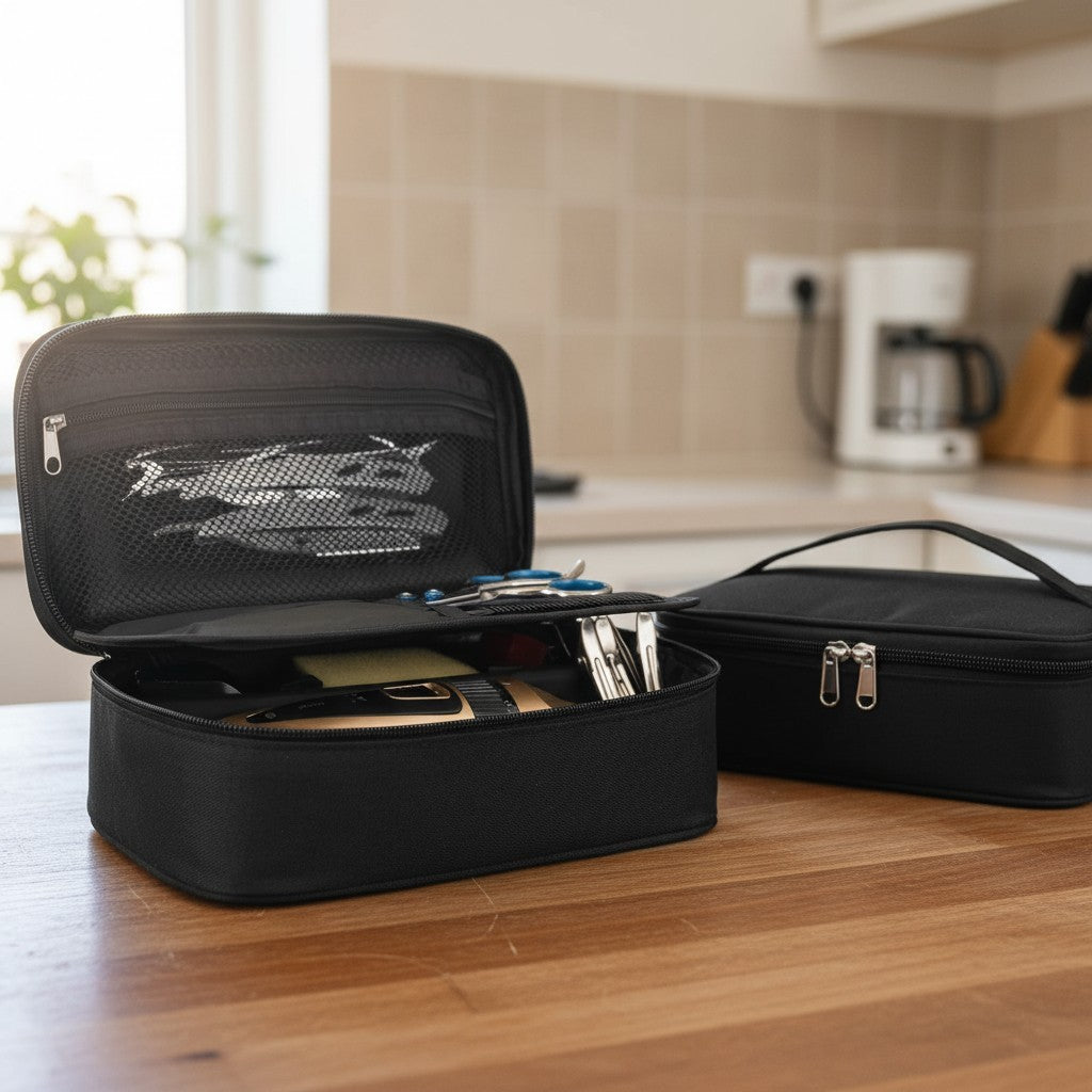 Portable Barber Tool Bag for Hair Clippers & Accessories, Black