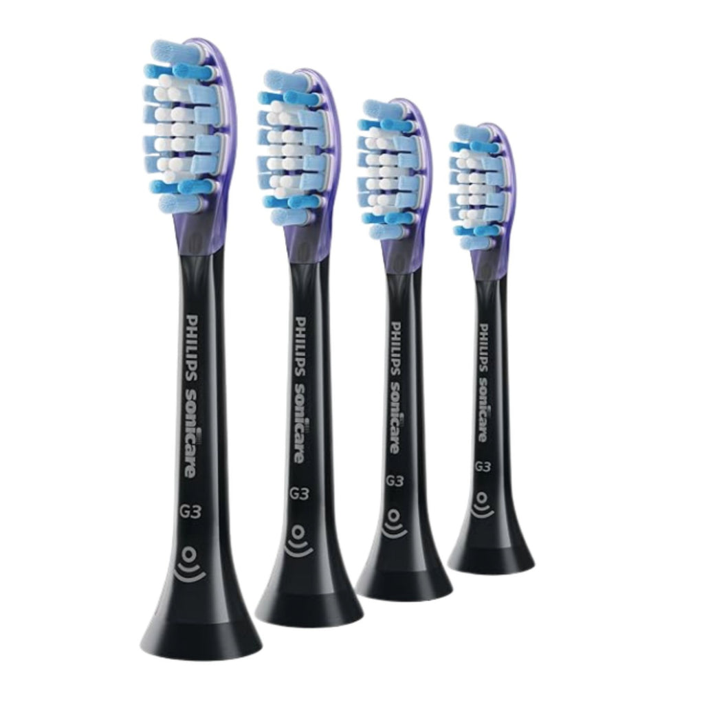 G3 Premium Gum Care Replacement Toothbrush Heads Black 4 Pack for Sonicare