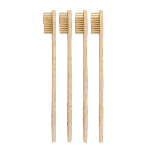 Eco-Friendly Bamboo Toothbrush 6 Pack Soft Bristles Natural Wooden Handles