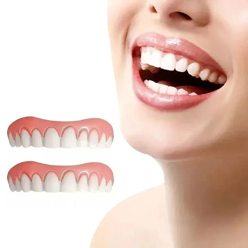 Upper and Lower Snap-On Dental Veneers Set - False Teeth Cover