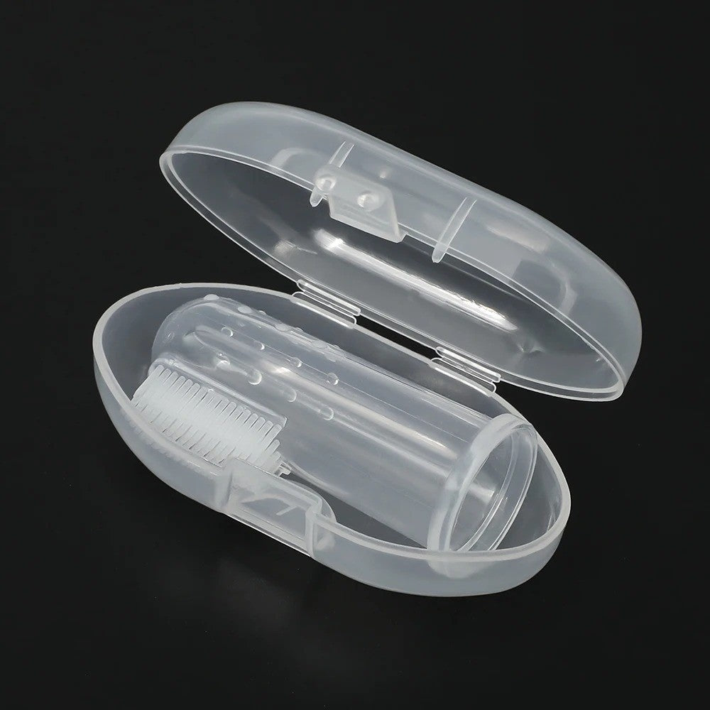 Baby Silicone Finger Toothbrush BPA Free Soft Infant Gum and Teeth Cleaner