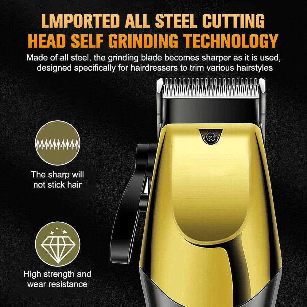 Cordless Professional Hair Clippers & Beard Trimmer Set for Men