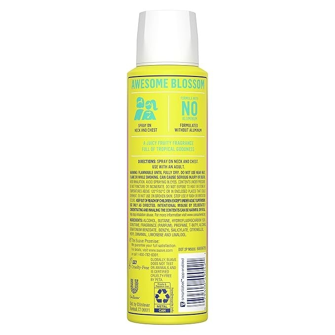 Deodorant Body Spray - Fresh Vibes Awesome Blossom 4 Oz Pack of 4