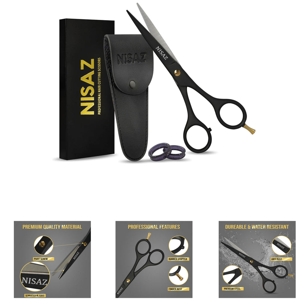 Professional 6.5 Inch Matte Black Hair Cutting Scissors High Carbon Stainless Steel