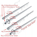 Titanium Piercing Taper Insertion Pins - 4 Pack, 1.0mm-1.6mm Internal/External Threaded