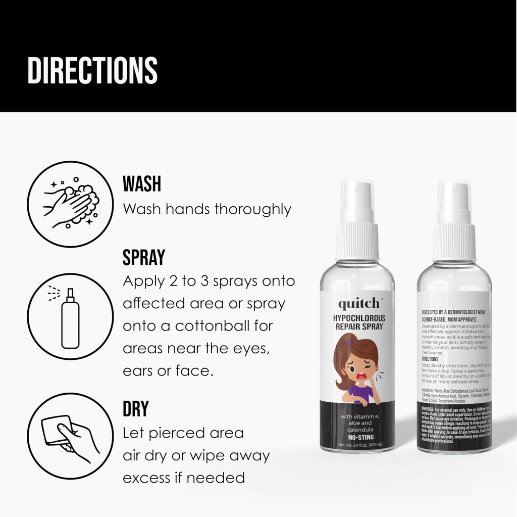Hypochlorous Piercing Aftercare Spray - Soothing, Alcohol-Free Cleanser