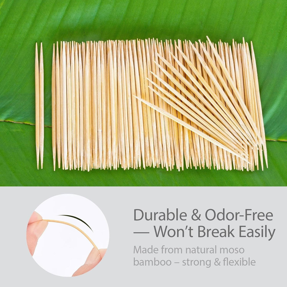 Eco-Friendly Bamboo Toothpicks - 1000 Count for Home & Party Use