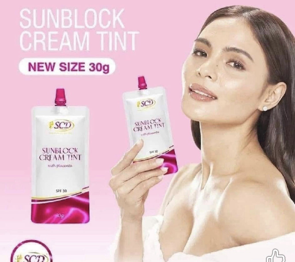 Sunblock Cream Tint with Placenta SPF30 - 30g, Water-Based, Matte Finish