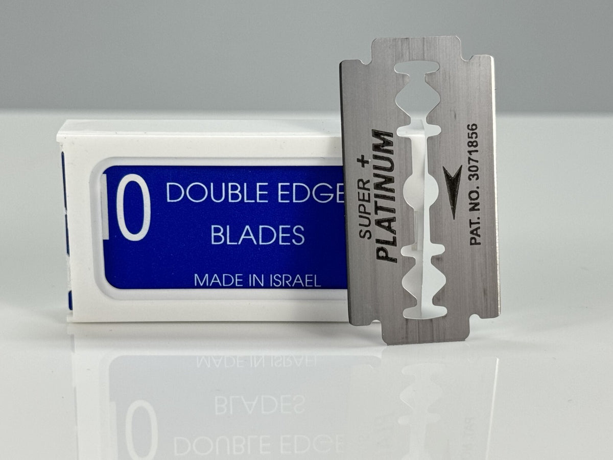 Crystal Platinum Coated Double Edge Safety Razor Blades - Made in Israel, 100 Pack