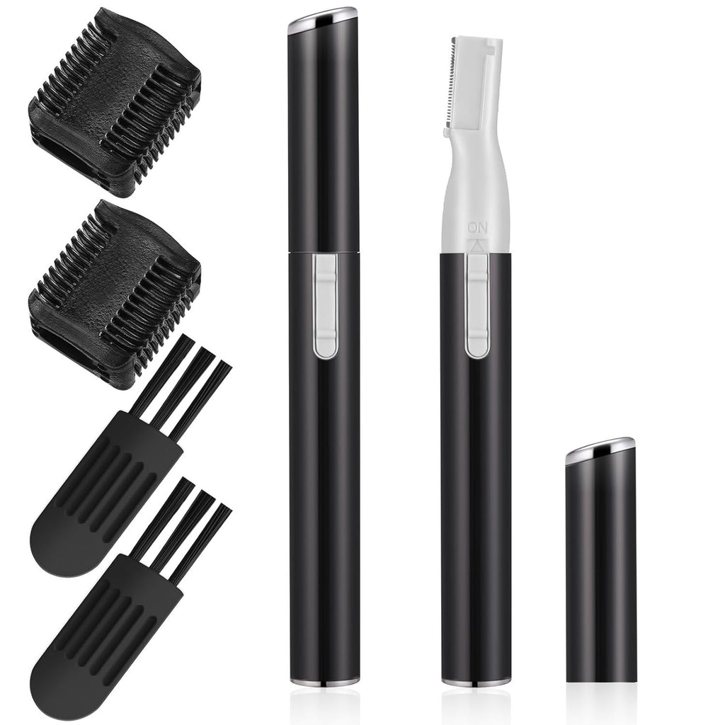 Electric Eyebrow Trimmer Set with Adjustable Comb - Portable Mini Razors