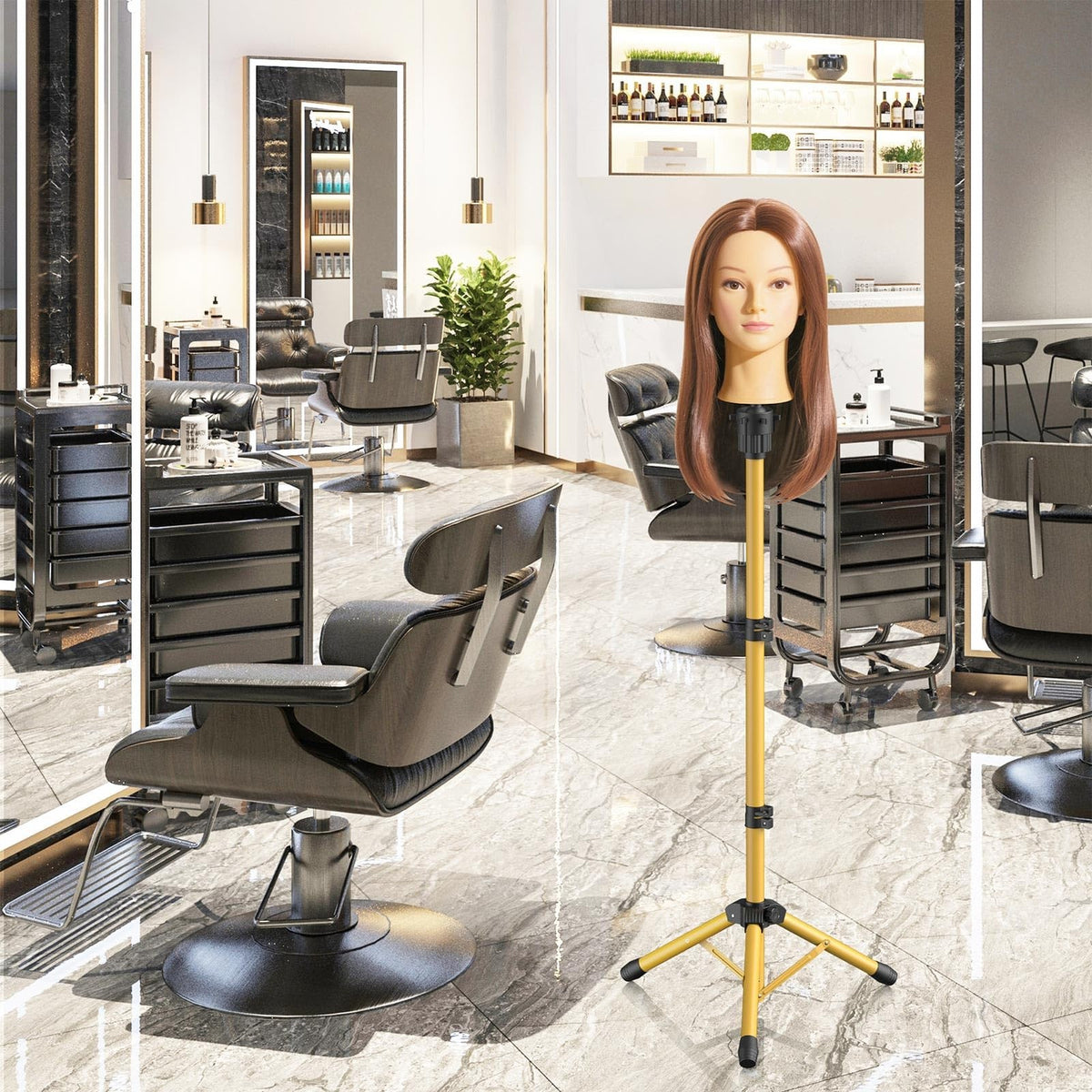 Adjustable Wig Head Stand 50 Inch Tripod with Non-Slip Base for Styling