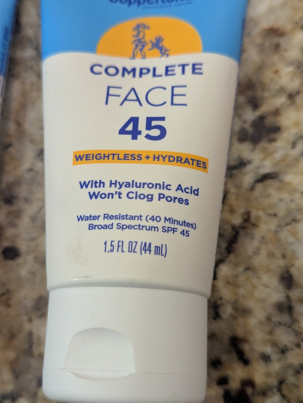 Water Resistant SPF45 Sunscreen for Face Travel Size 1.5oz 2-Pack
