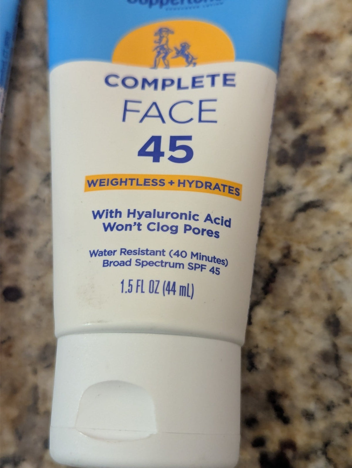Water Resistant SPF45 Sunscreen for Face Travel Size 1.5oz 2-Pack