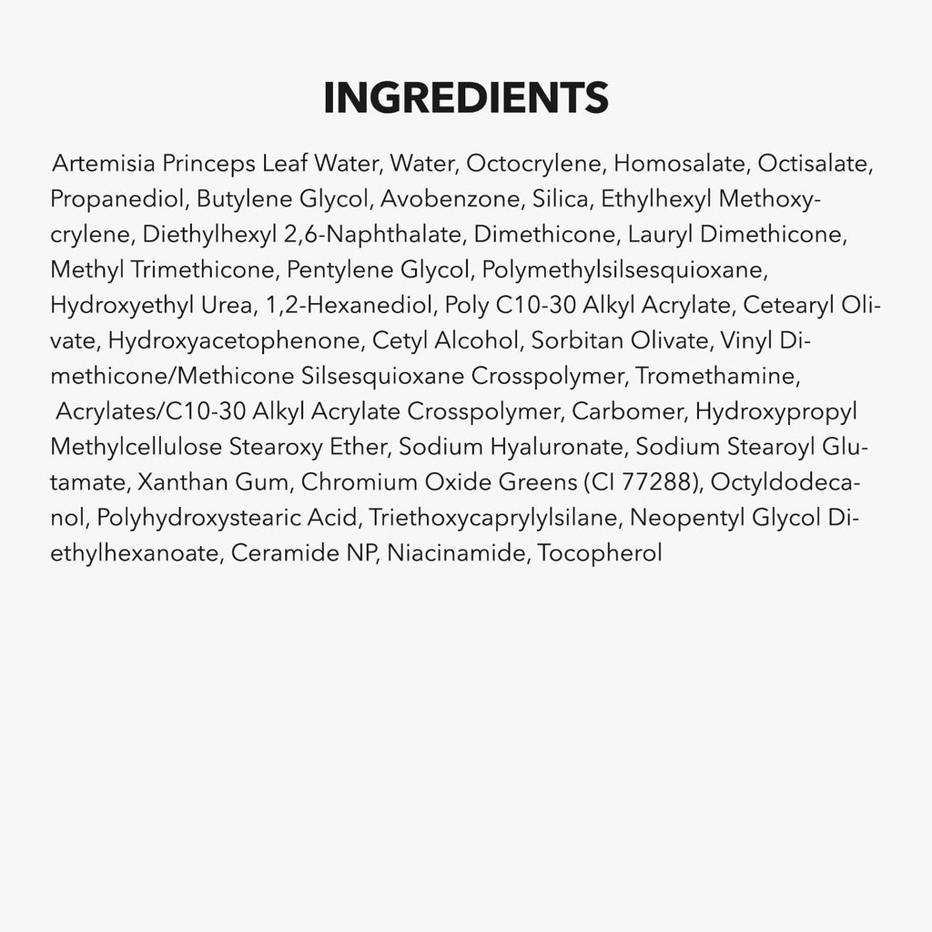 SPF 50 Sunscreen Serum with Mugwort for Sensitive Skin - Lightweight, Non-Greasy Sun Protection