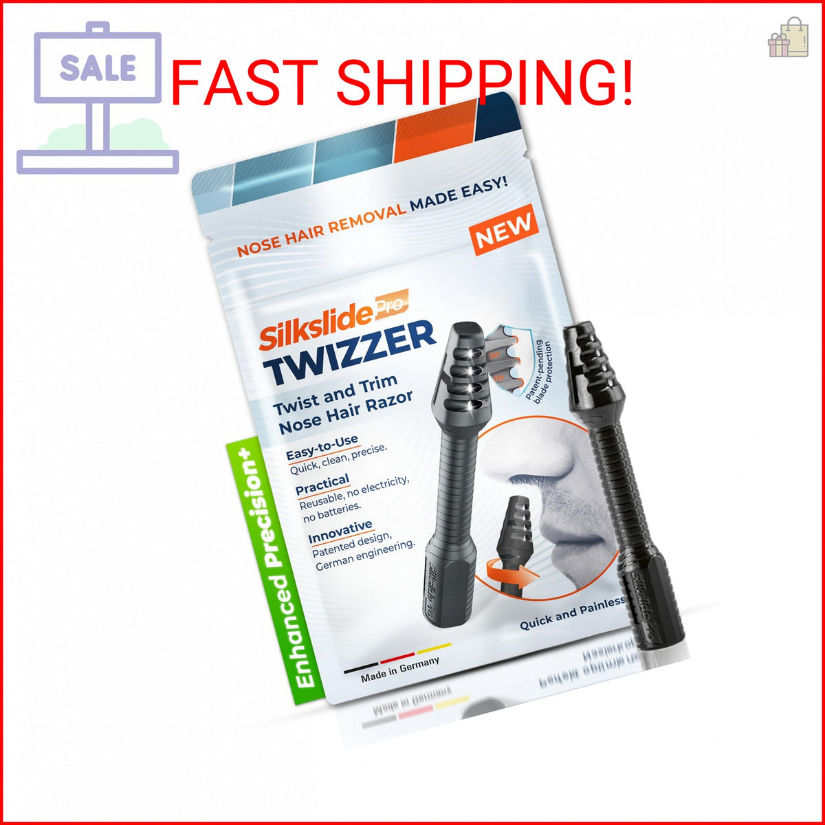 Nose and Ear Hair Trimmer for Men and Women – Twist & Safe Grooming