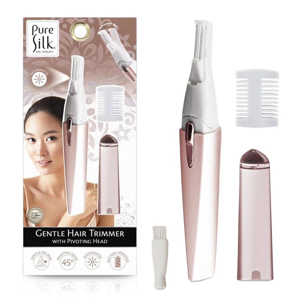 Pure Silk Women's Hair Trimmer with Pivoting Head & Adjustable Blade