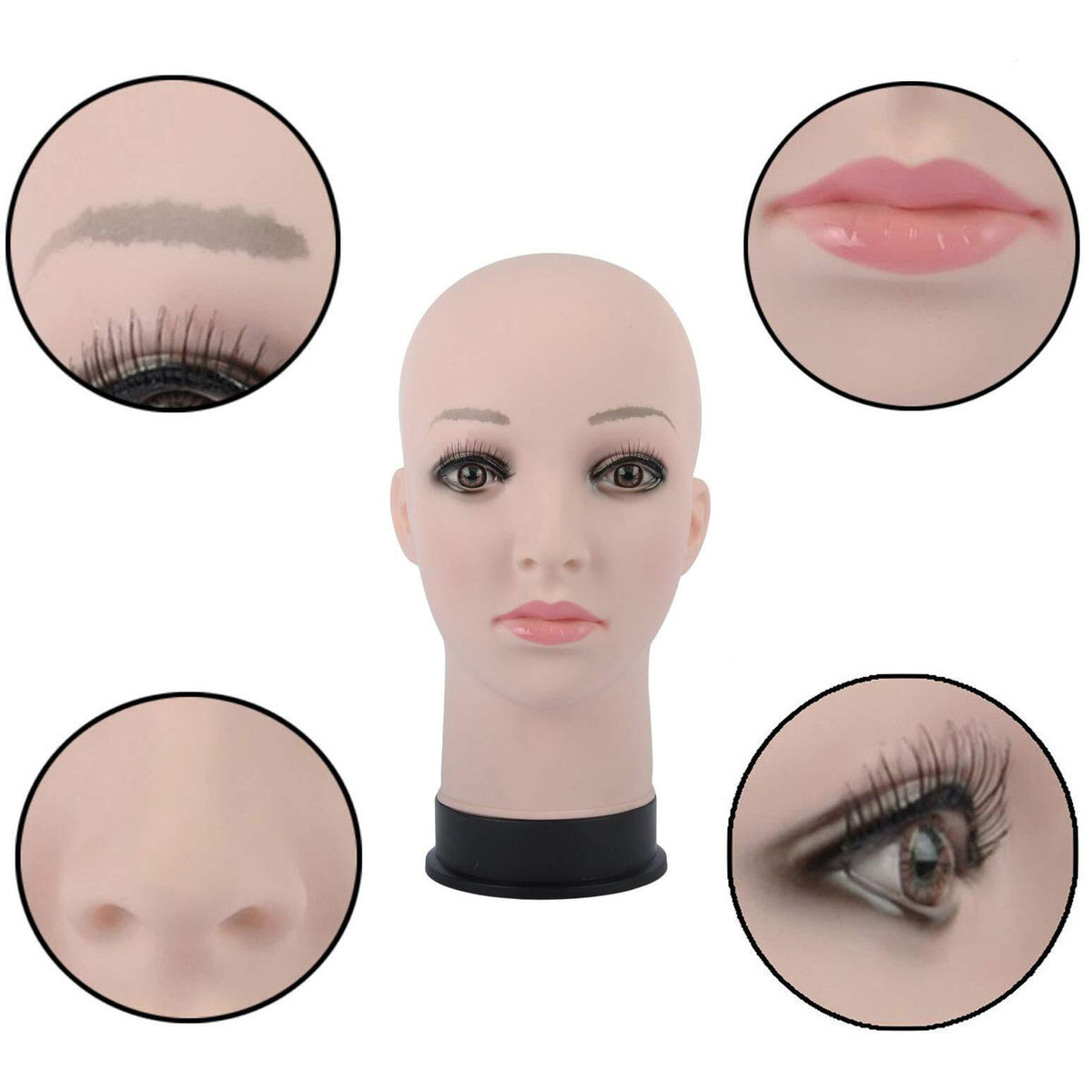 Professional Cosmetology Mannequin Head for Wig Making Display - Beige