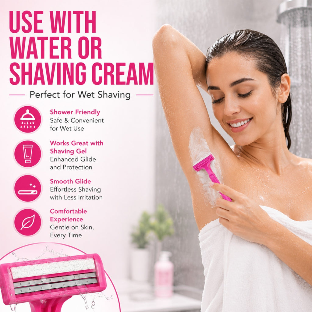 Disposable Women's Bikini Shavers 10-Pack for Sensitive Skin