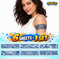 6 Sheets Temporary Tribal Armband Tattoos Blue Polynesian Body Art