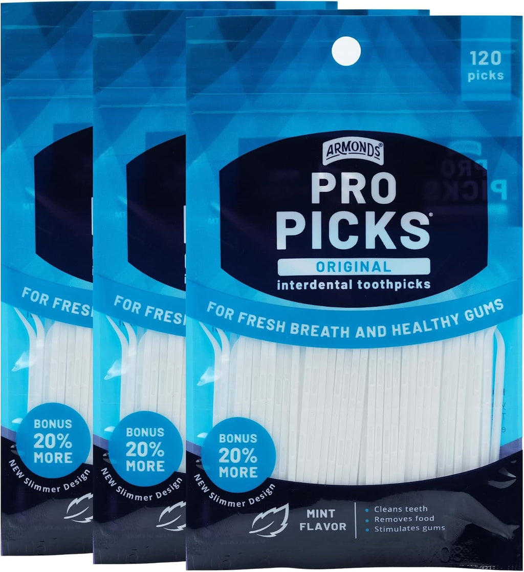 Disposable Dental Picks for Teeth Cleaning - Minty Fresh Plastic 6 Pack