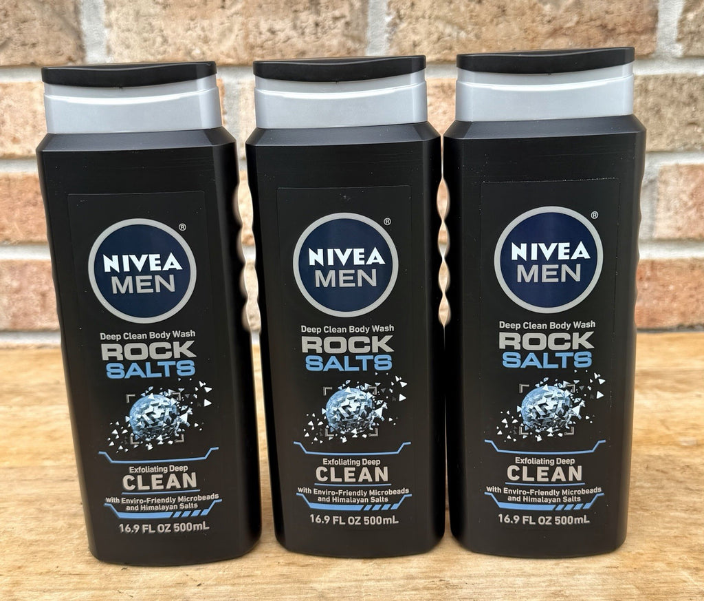 Nivea Men Deep Clean Himalayan Salts Body Wash 16.9 Oz - 3 Pack
