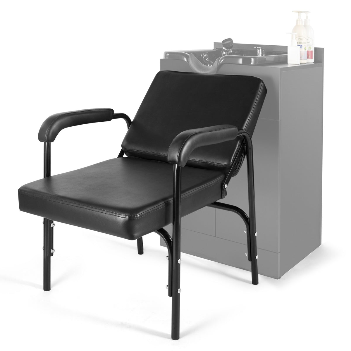 Reclining Shampoo Chair Salon Barber Spa Hair Styling Chair Black
