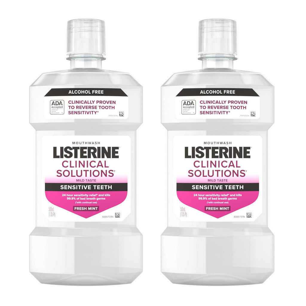 Listerine Sensitivity Mouthwash Alcohol-Free Fresh Mint, 500 mL - 2 Pack