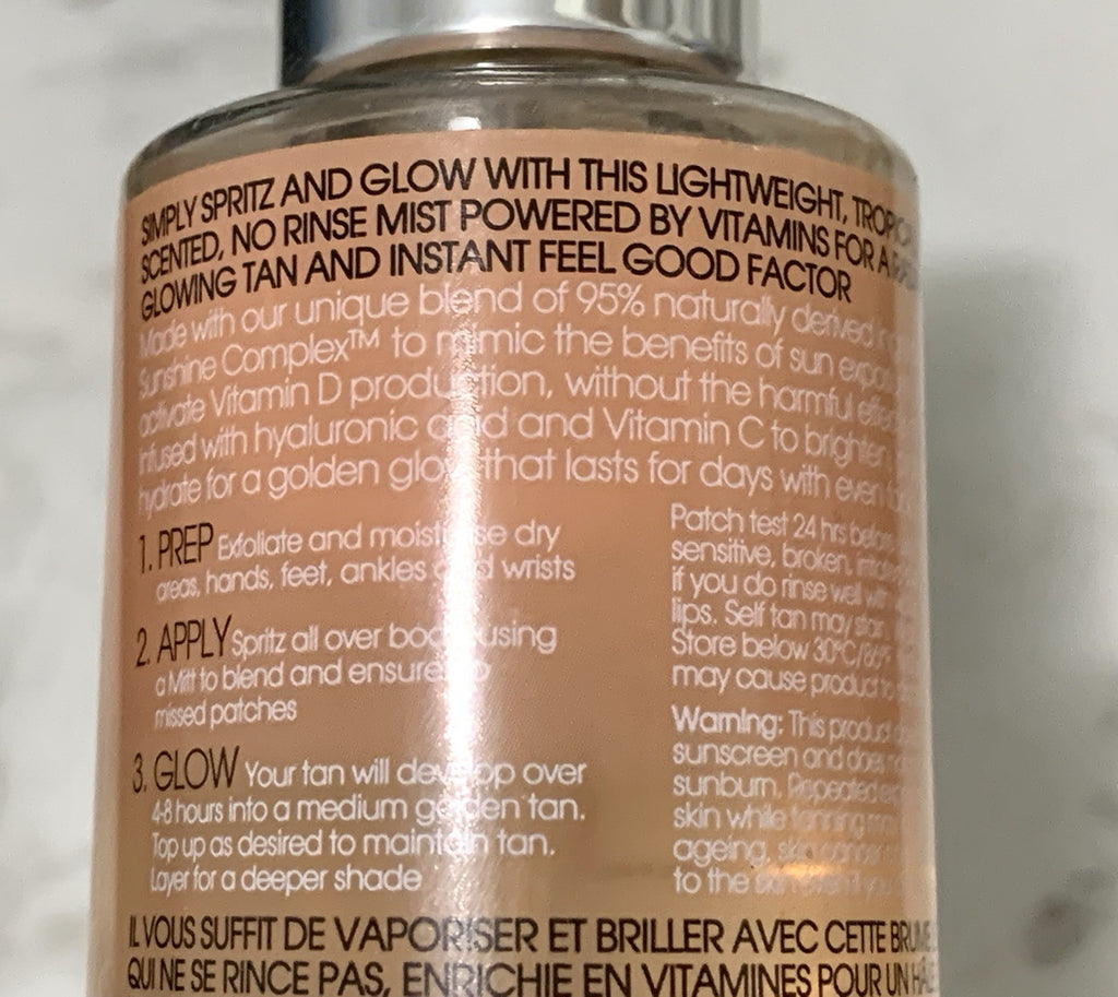 Self Tan Water Mist with Vitamins - Bronzing Spray 6.7 oz