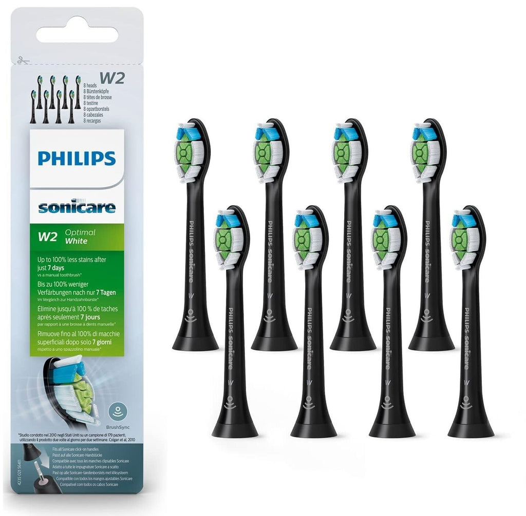 8-Pack Black Replacement Heads for Philips Sonicare DiamondClean Toothbrush