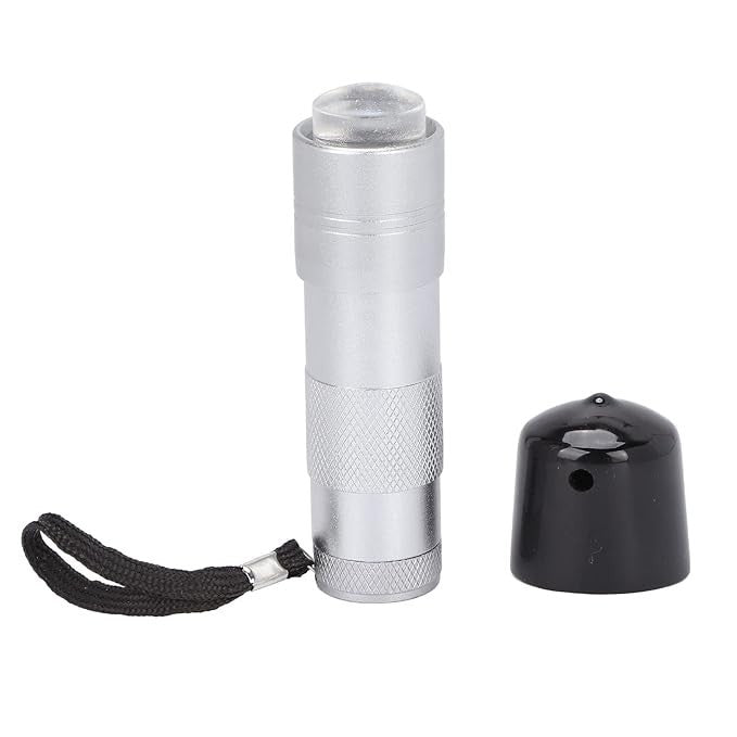 Press Nail Art Flashlight with 12 LED Chips Handheld Nail Lamp Metal