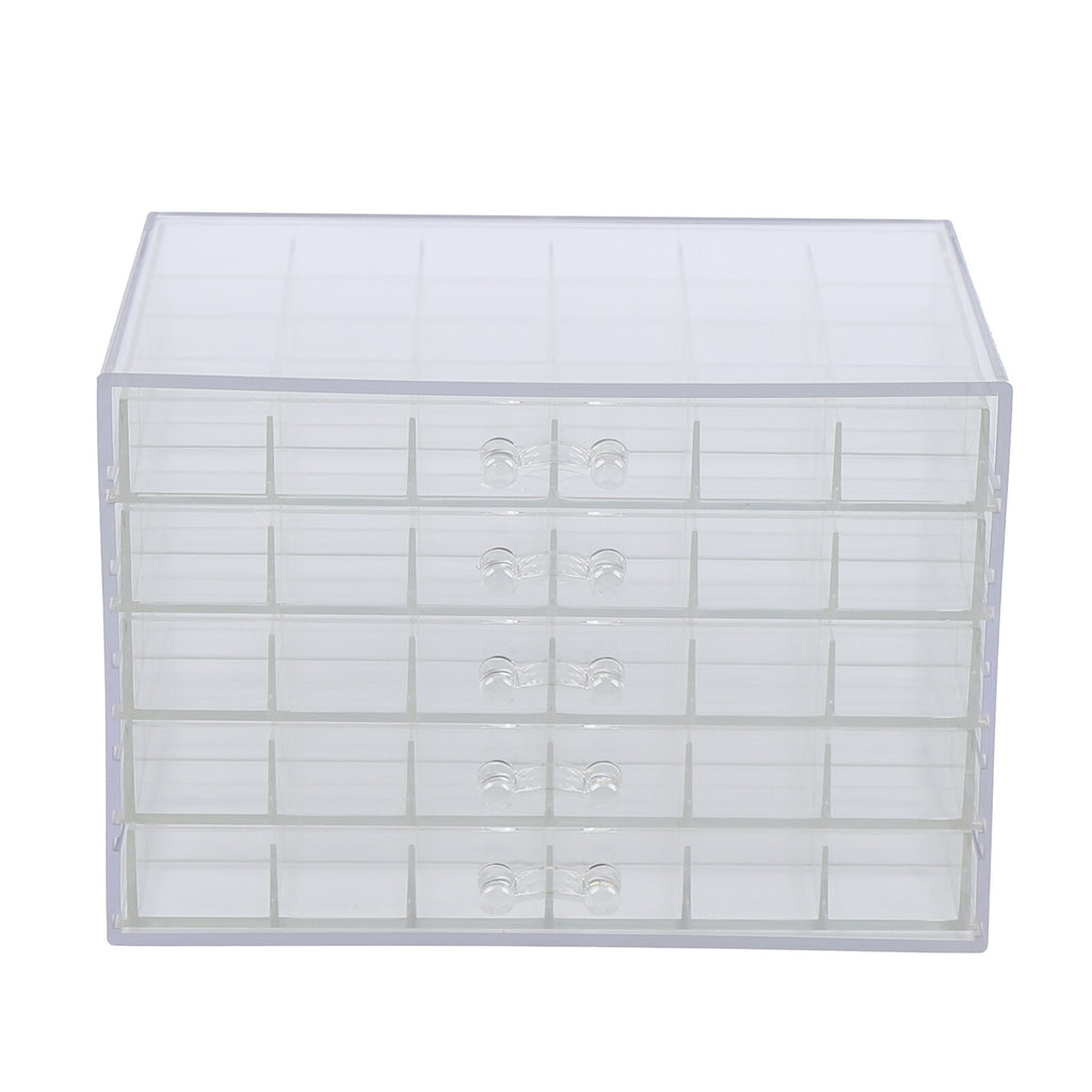 Acrylic Nail Art Storage Tray with 120 Grids & Removable Drawers