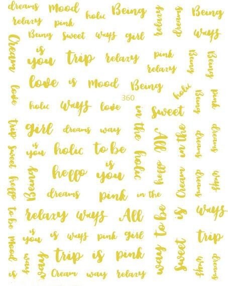 Waterproof 3D Nail Art Stickers Decal Set - Butterfly, Heart, Letters, Gold