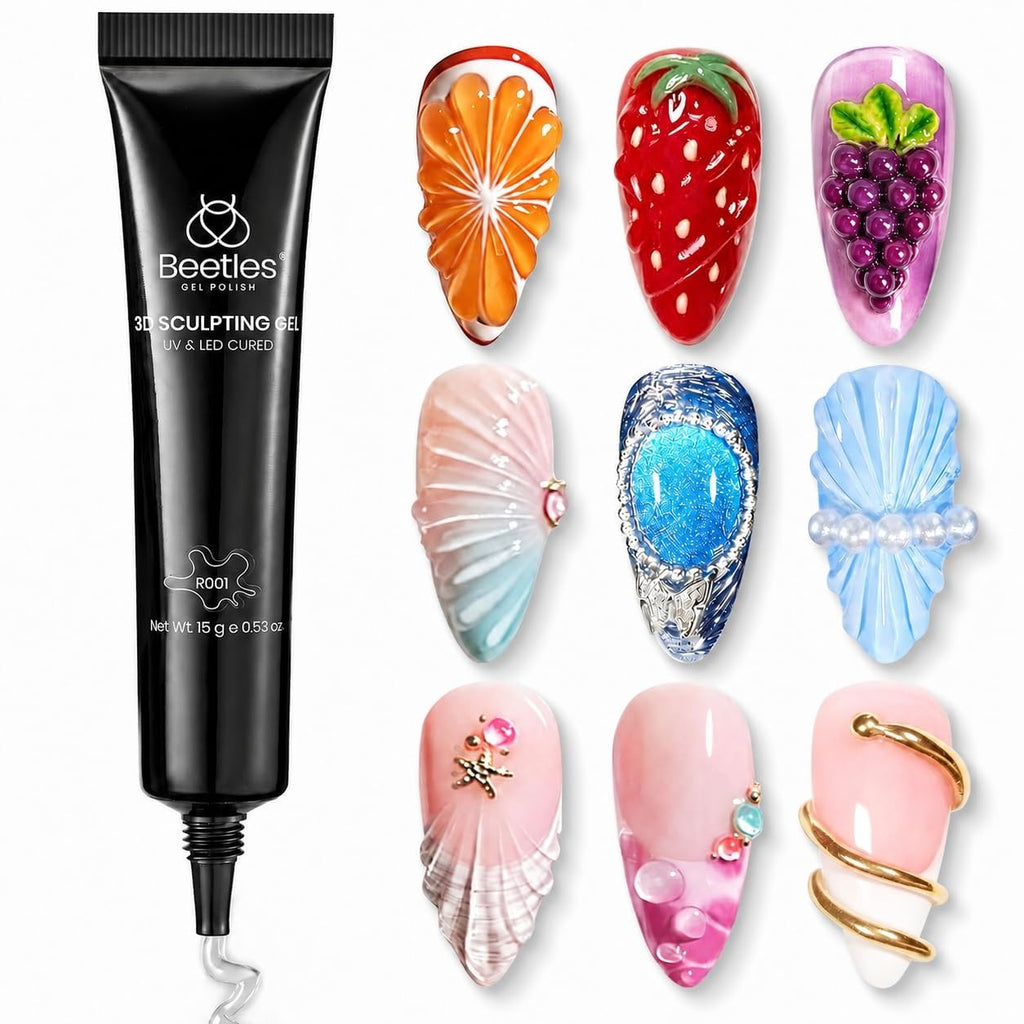3D Gel Nail Art Kit No Wipe Sculpting Gel for DIY & Salon, 15g