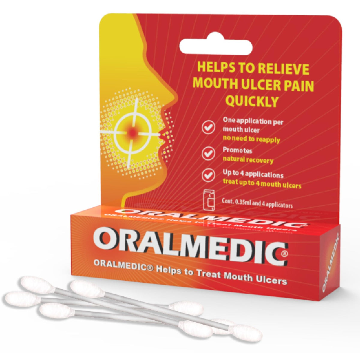 Mouth Ulcer & Canker Sore Protective Solution - Single Application, 4 Applicators