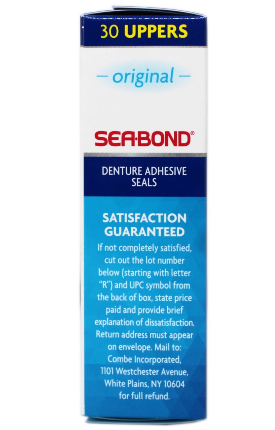 Sea-Bond Denture Adhesive Seals Uppers - 30 Count, Strong All-Day Hold