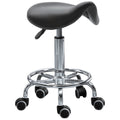 Adjustable Rolling Saddle Stool for Salon Spa Massage Black