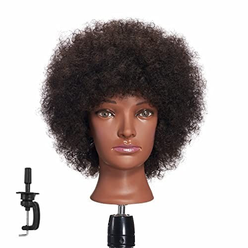 Mannequin Head with 100% Human Hair - 10 Inch Black Styling Practice Head