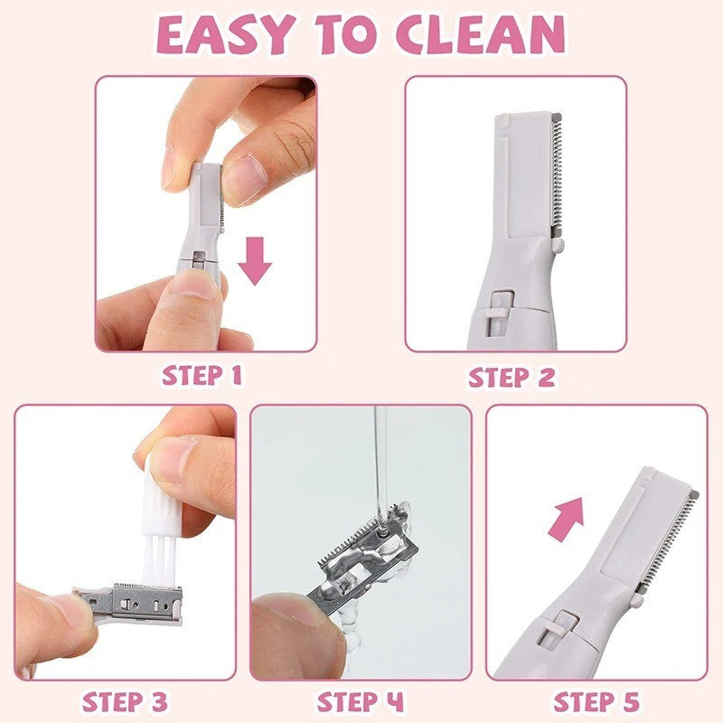 Electric Eyebrow Trimmer & Facial Hair Remover for Women - Compact & Portable