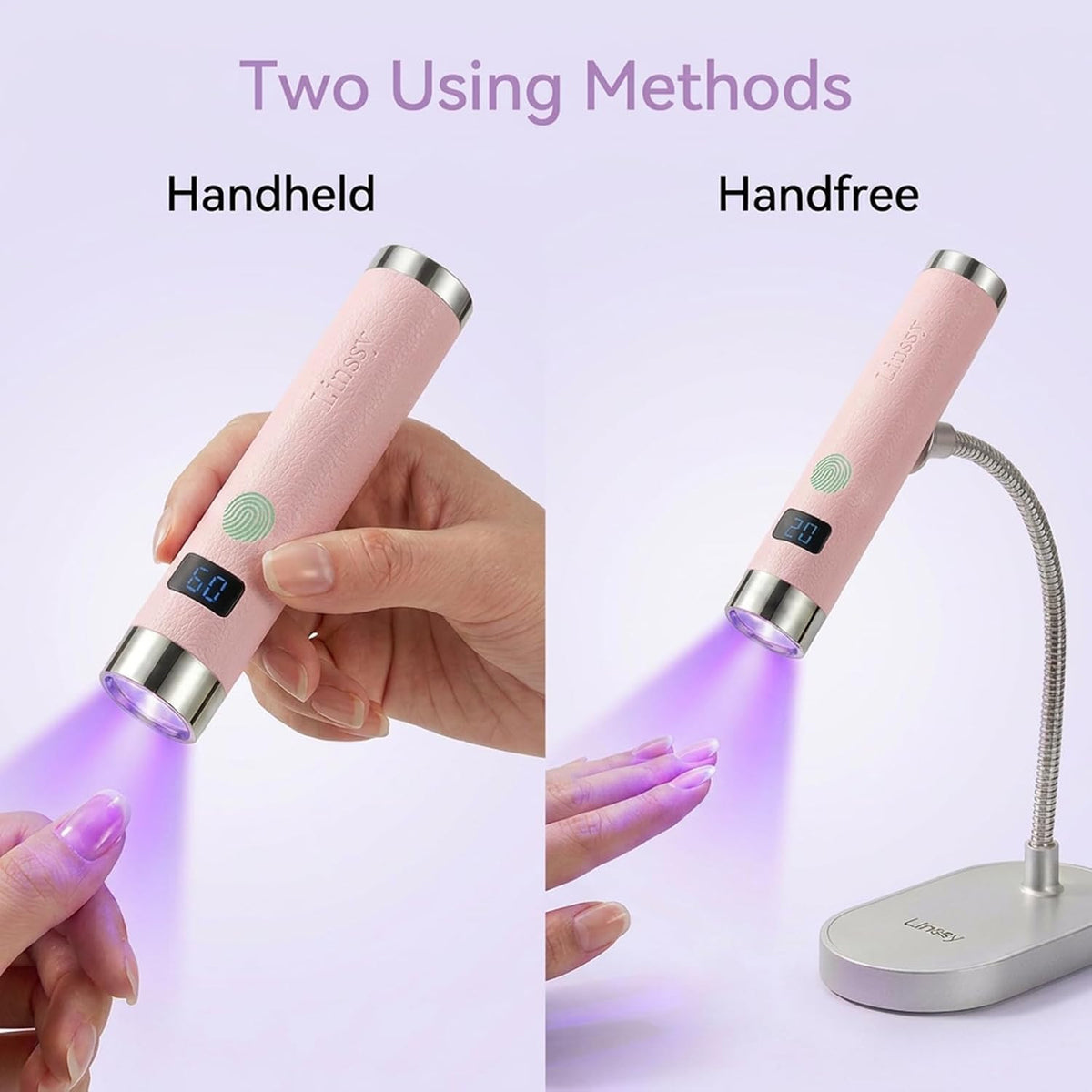 Mini UV LED Nail Lamp with Auto Sensor & Magnetic Stand for Gel Nails