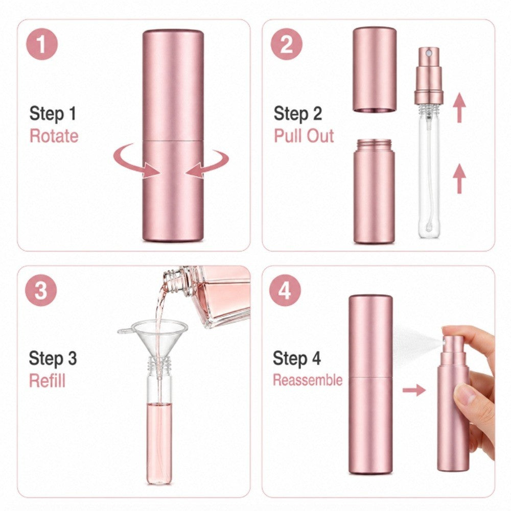 20ml Refillable Travel Perfume Spray Bottle with Funnel - Mini Portable Fragrance Atomizer