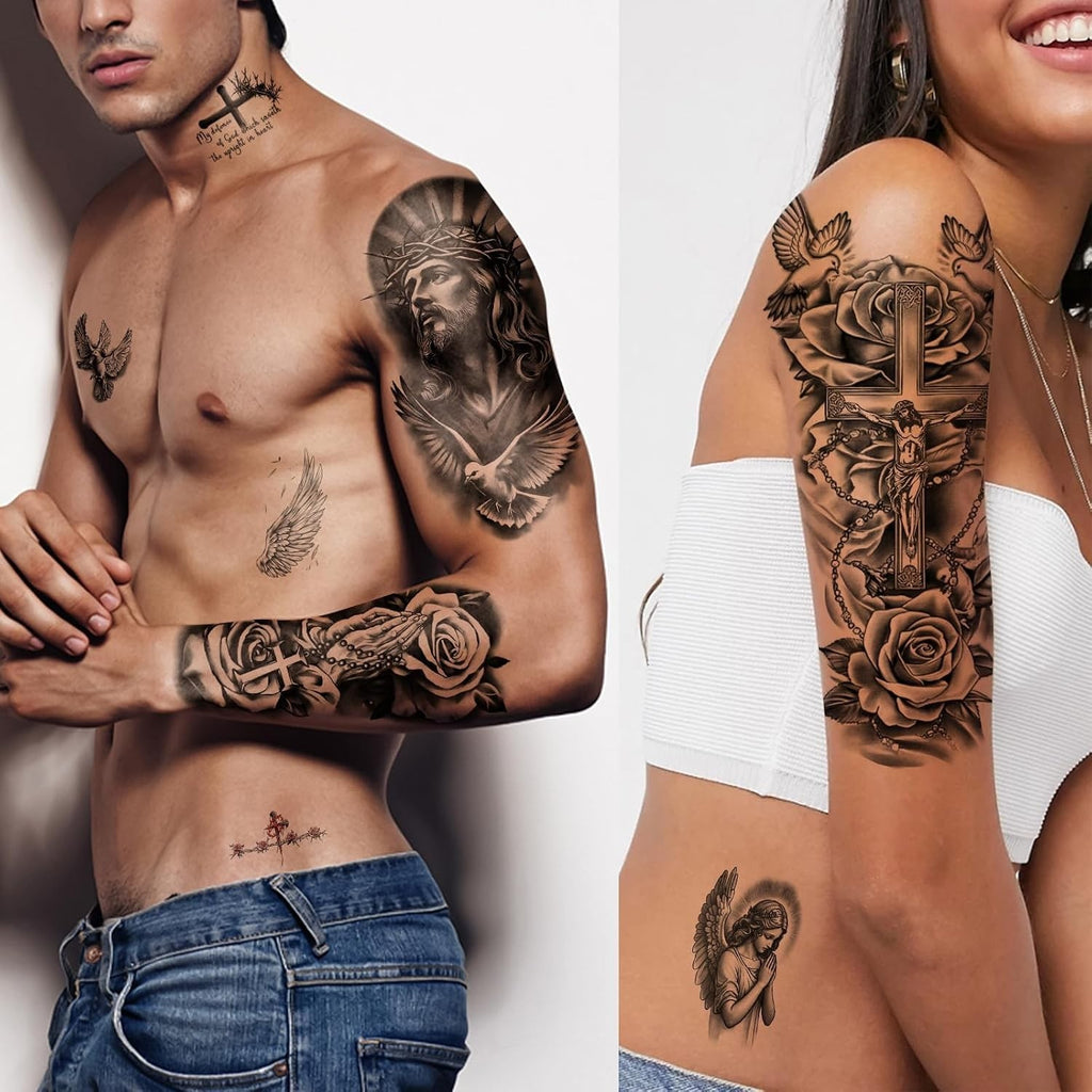 Unbranded Christian Temporary Tattoos Set – 77 Waterproof Sheets for Events & Daily Wear