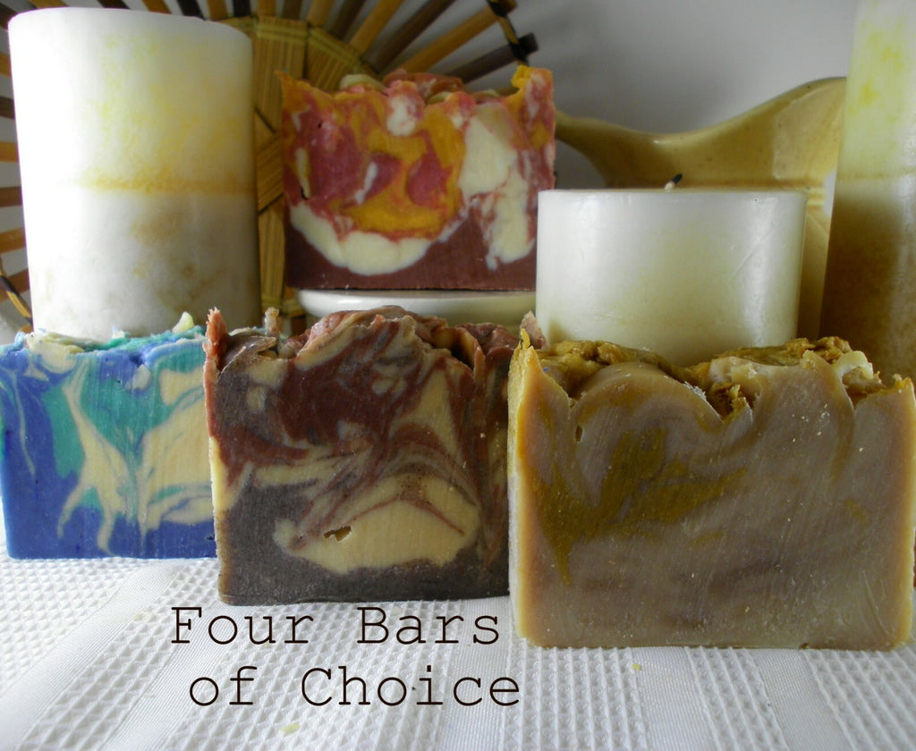 Natural Goat Milk Soap Set of 4 - Handmade with Shea & Honey