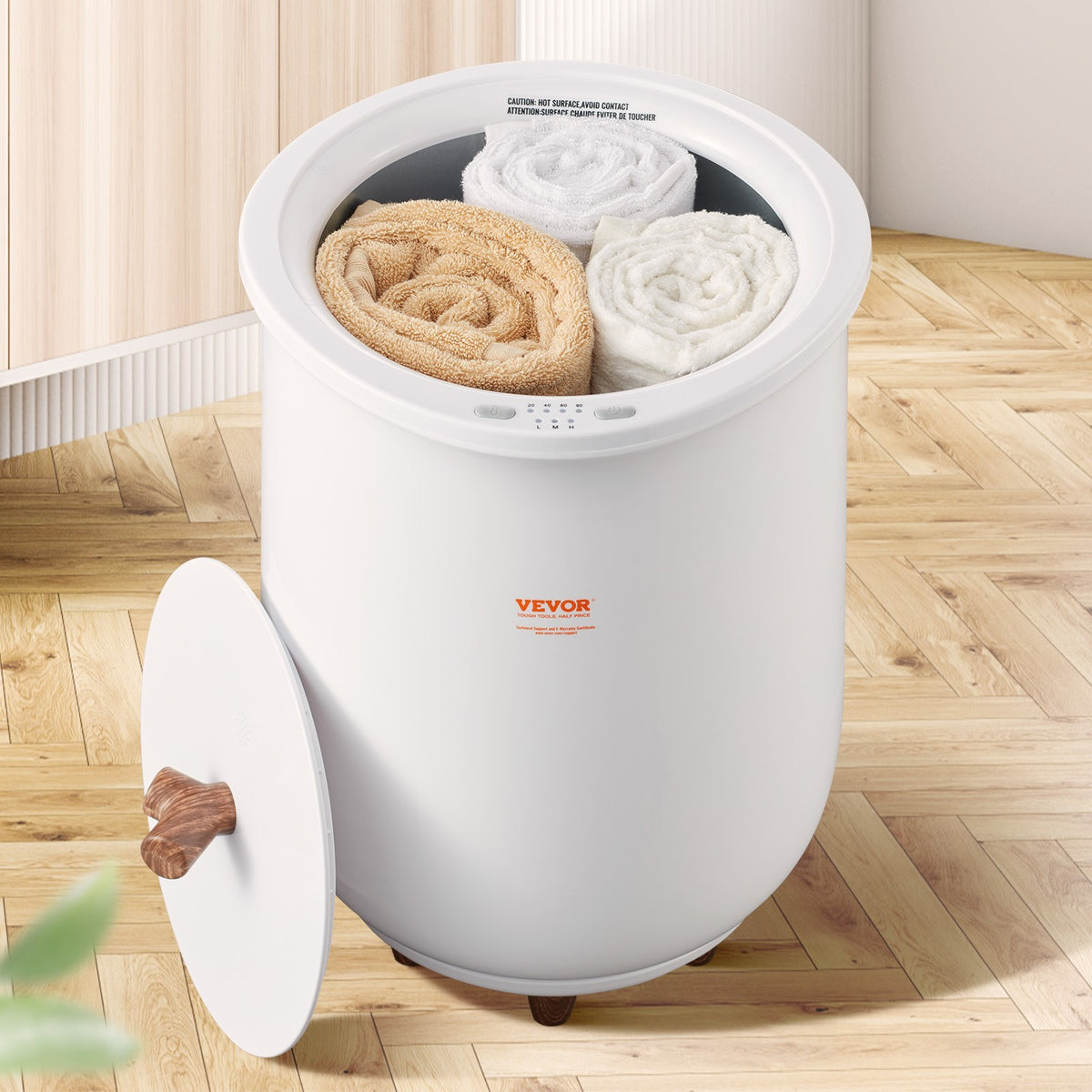 20L Large Bathroom Towel Warmer with LED Light and Aromatherapy Chamber