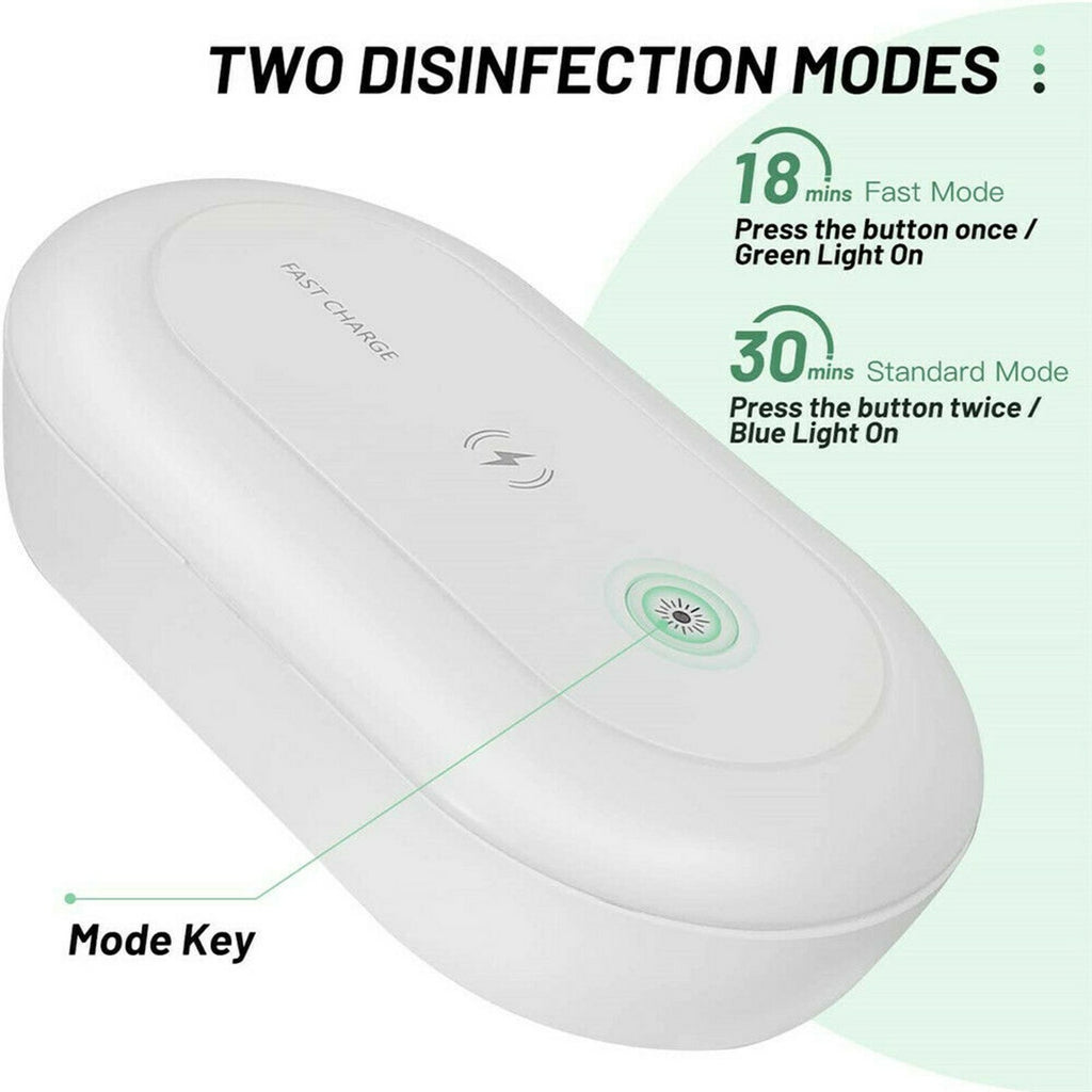 UV Ozone Sterilizer Wireless Charger Box for Cell Phones - Disinfection Case