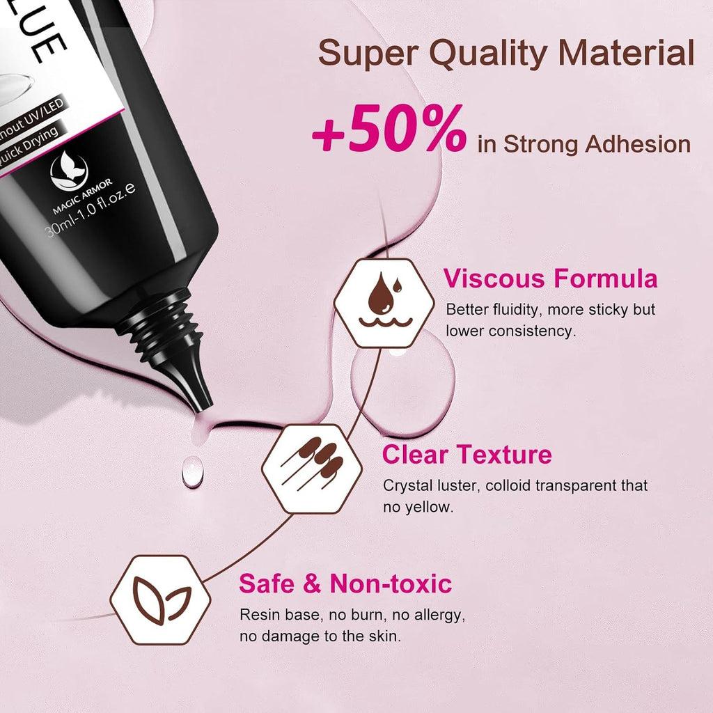 30g Semi Solid Nail Glue for Press-On Nails Quick Dry Long-Lasting Adhesive