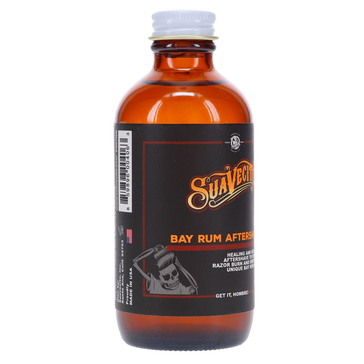 Suavecito Bay Rum Aftershave 4 oz - Classic Pore-Closing & Soothing Facial Toner