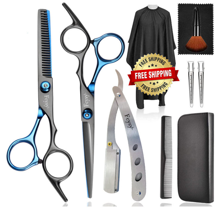 Professional Barber Kit with Scissors Cape and Accessories for Haircutting