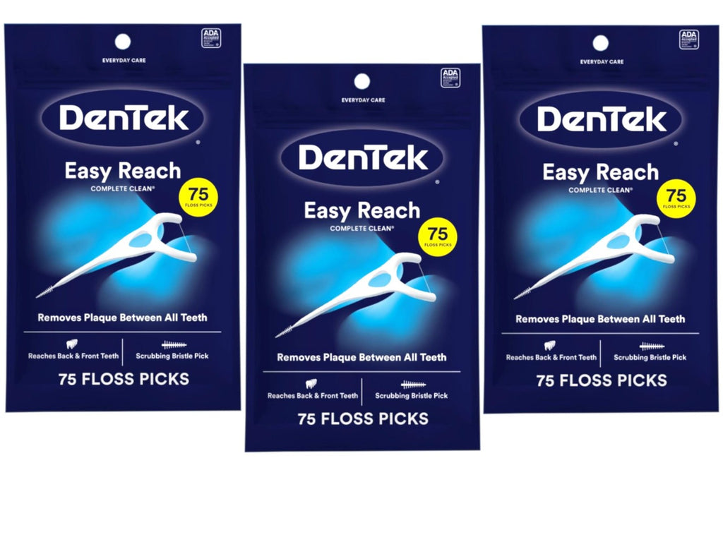 Dental Floss Picks, Easy Reach Complete Clean with Mint Flavor - Pack of 3