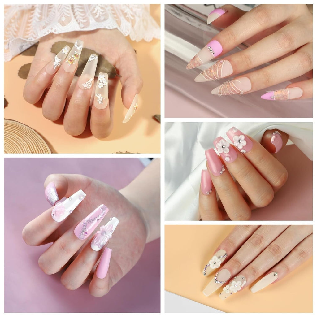 Professional Acrylic Nail Kit for Beginners with Drill UV Light & Decorations